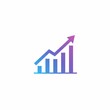 © Wirestock - AI-generated gradient bar chart icon with upward arrow on white background symbolizing growth