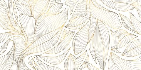 vector art deco leaves luxury background, elegant vintage fancy floral pattern. jungle gatsby orname