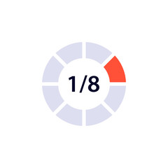 Poster - Circular progress indicator displaying one eighth completion with a segment highlighted in orange.