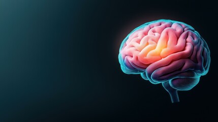 Poster - Human Brain Anatomy Illustration Neurological Study Medical Science Concept Abstract Background