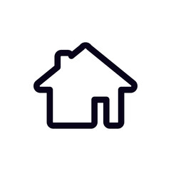 Poster - This is a minimalist house icon with a bold outline, featuring a simplistic monochrome style.