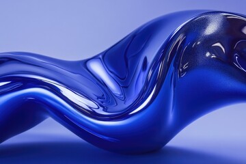 Aufkleber - A blue glass sculpture sits atop a table, adding elegance and sophistication to the space