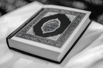 Poster - A book lying on a bed, perfect for reading in the morning or night