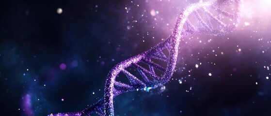 Poster - A close-up of a double strand of DNA molecule