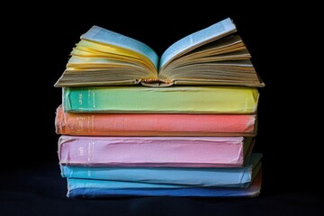 Poster - A collection of books stacked on top of each other