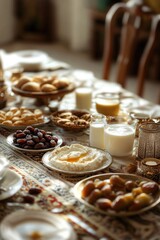 Poster - Table setting with various dishes and utensils