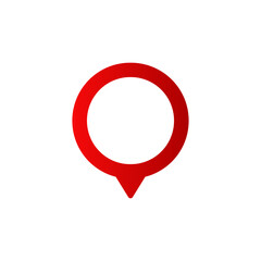 Poster - A red location pin icon features a gradient style, ideal for maps and navigation application designs.