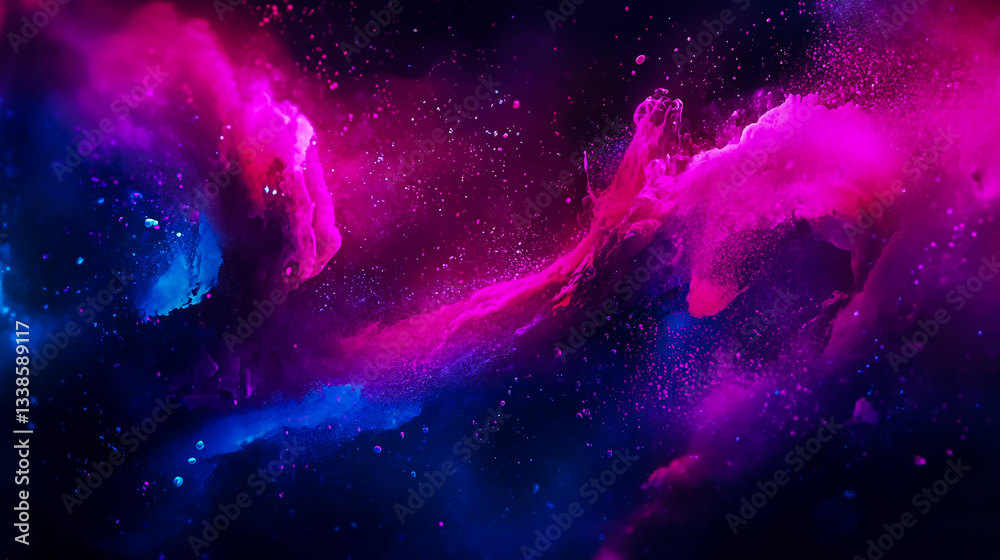 Abstract cosmic nebula galaxy background with pink blue and purple ...