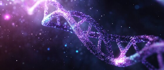 Poster - A close-up shot of a double strand of DNA molecule