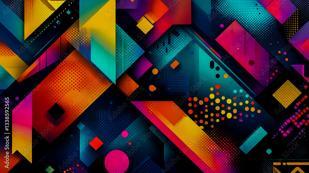 Abstract geometric background with vibrant colors and shapes for modern ...
