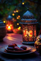 Aufkleber - Fresh strawberries served with a rustic lantern
