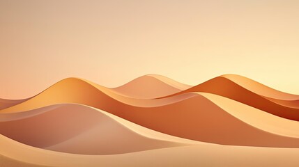 Poster - Sunset landscape abstract background idea. Soft, rolling sand dunes under warm sunset hues create a serene and tranquil atmosphere.