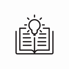 Poster - Book lightbulb education idea icon vector sign