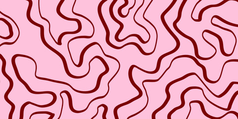Fototapete - Abstract Geometric Wavy Background. Cool Funky Art Vector Design. Groovy Trippy Hippy Pattern. Psychedelic Y2k Texture. Retro Fun Bg.