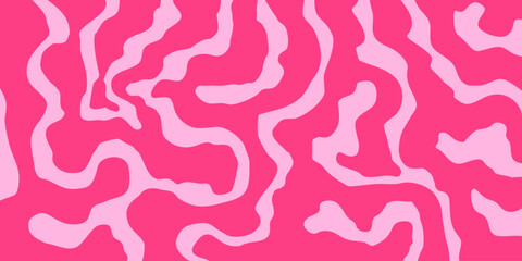 Fototapete - Abstract Geometric Wavy Background. Cool Funky Art Vector Design. Groovy Trippy Hippy Pattern. Psychedelic Y2k Texture. Retro Fun Bg.