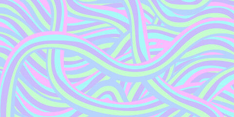Fototapete - Rainbow Wavy Abstract Backgound. Cool Colorful Playful Texture. Groovy Psychedelic Stripes. Y2k Funny Vector Texture. Pop Art Retro Bg.