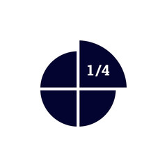 Poster - Diagram featuring a divided circle with a prominent quarter section in white for visual clarity.