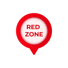 Poster - Bright red zone symbol with a circular shape and drop pin design. simple and striking emblem.