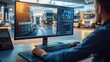 © UnPhouvith - A person using fleet management software on a computer screen in an office.