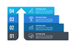 © Inactive - 4 Steps to success infographic arrow design template. Business Planning, Marketing, Banner, Strategy and Presentation. Vector Illustration.