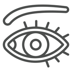 Poster - Eye and eyebrow line icon, optics and human vision concept. Vector graphics. Vision sign on white background, outline style icon for mobile or web design.