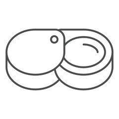 Poster - sliding pocket magnifying glass thin line icon, reading and optics concept. vector graphics. magnifi