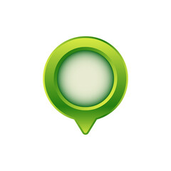 Poster - Bright green pin symbol with central gradient circle. the pointed tail design indicates location.