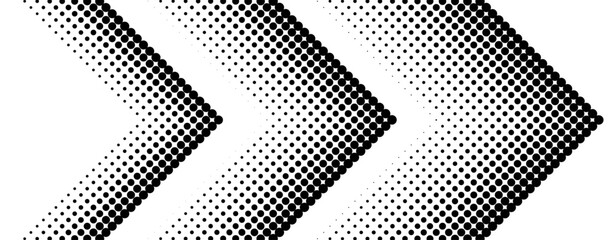Fototapete - Grunge textured halftone dots arrow sign isolated on transparent background. Vector design element