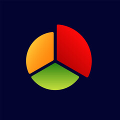 Poster - Circular chart with yellow, red, green segments representing data divisions in a simple layout.