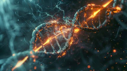 Leinwandbilder - This DNA strands showing genetic modifications and bioengineering techniques.