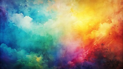 Poster - Vintage Watercolor Abstract Background: Colorful Swirls & Textures
