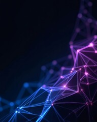 Aufkleber - a network of interconnected lines and nodes with blue and purple colors, representing the concept of connectivity, communication and technology