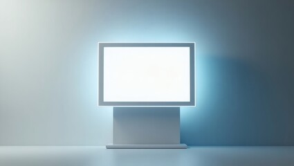 Aufkleber - a digital display with a glowing screen, standing in a modern room
