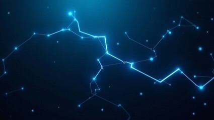 Poster - a digital illustration of the constellations, glowing and connected by lines against a deep blue background. It evokes a sense of cosmic mystery and scientific wonder. 