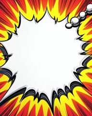 Poster - a vibrant comic book style explosion with empty space. The burst has bold lines and eye-catching colors, creating a dramatic effect