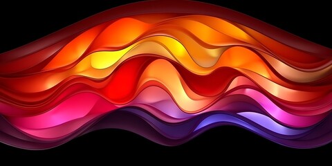 Aufkleber - Abstract background with dynamic waves of warm colors, creating a flowing effect