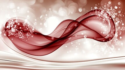 Aufkleber - elegant red wave with sparkling spheres abstract background for festive celebrations