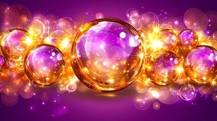 Poster - Enchanting Orbs A Symphony of light, color, and ethereal elegance in abstract art
