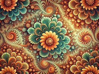 Poster - Vintage Organic Abstract Digital Art Pattern Stock Photo