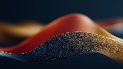 Poster - fluid gradient waves forming an abstract landscape with textured surfaces and smooth color transitio