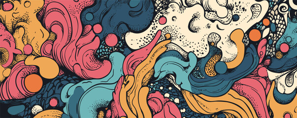 Poster - Colorful abstract art with bold shapes and dynamic patterns.