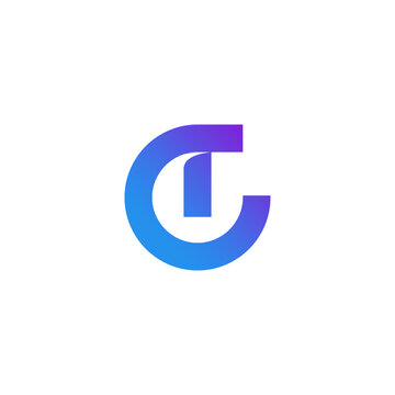 Abstract Purple And Blue Gradient Letter Logo