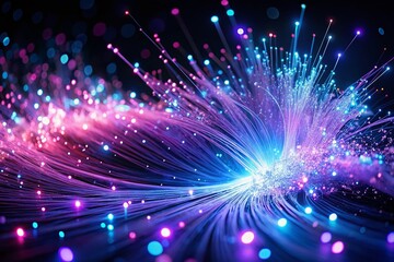 Poster - Vintage Abstract Fluid Light: Purple & Blue Tech Science Background
