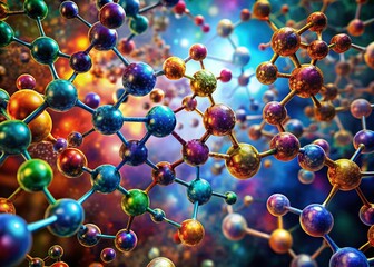 Poster - Vibrant Molecular Structures: Medical Science Illustration for Home Decor