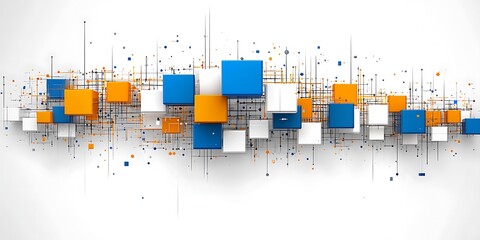 Poster - Dynamic Interplay of Geometric Forms, Abstract Connection System and Data Visualization