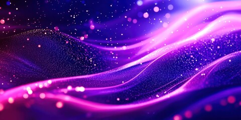 Wall Mural - a purple and blue wave with a lot of sparkles