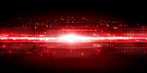 Aufkleber - futuristic red technology background with dotted pattern and glowing light streaks