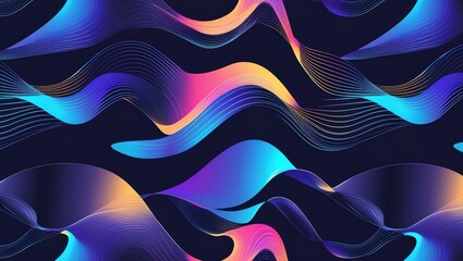 Wall Mural - abstract neon wave pattern: vibrant colors and dynamic flow