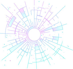 Aufkleber - Circular pattern representing technology or data connections for digital, tech, or futuristic presentation backgrounds