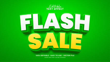 Aufkleber - Editable flash sale 3d text effect, green text style effect